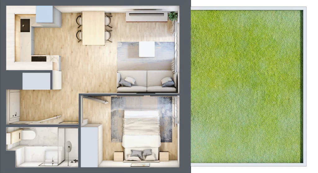 2 pokoje, mieszkanie 34,32 m², parter, oferta nr VIII/64, Nova Viva Garden 8, Warszawa, Białołęka, Brzeziny, ul. Włodkowica 11D
