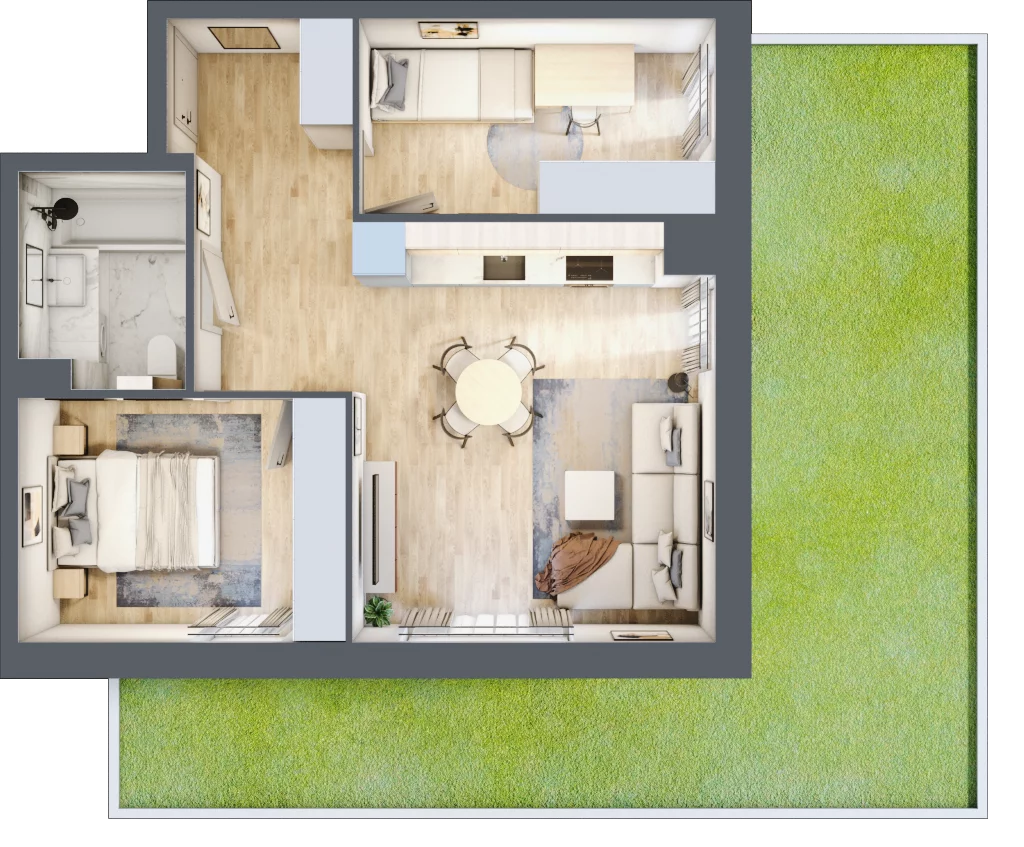 3 pokoje, mieszkanie 51,23 m², parter, oferta nr VIII/2, Nova Viva Garden 8, Warszawa, Białołęka, Brzeziny, ul. Włodkowica 11D