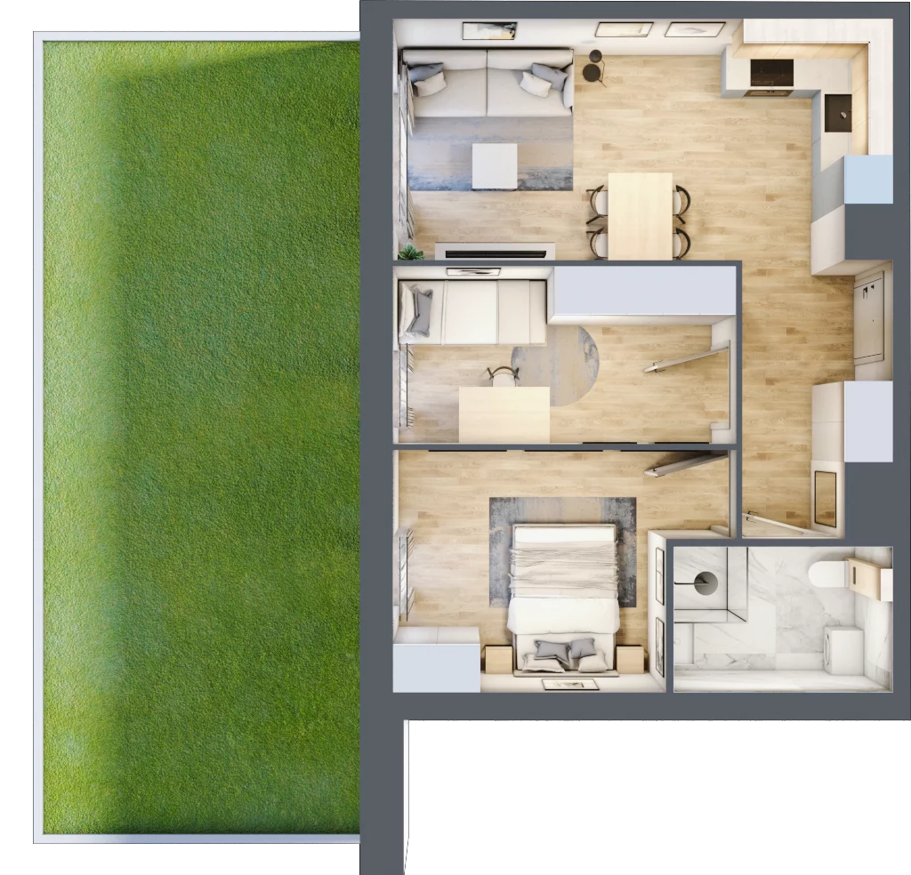 3 pokoje, mieszkanie 49,35 m², parter, oferta nr VIII/5, Nova Viva Garden 8, Warszawa, Białołęka, Brzeziny, ul. Włodkowica 11D