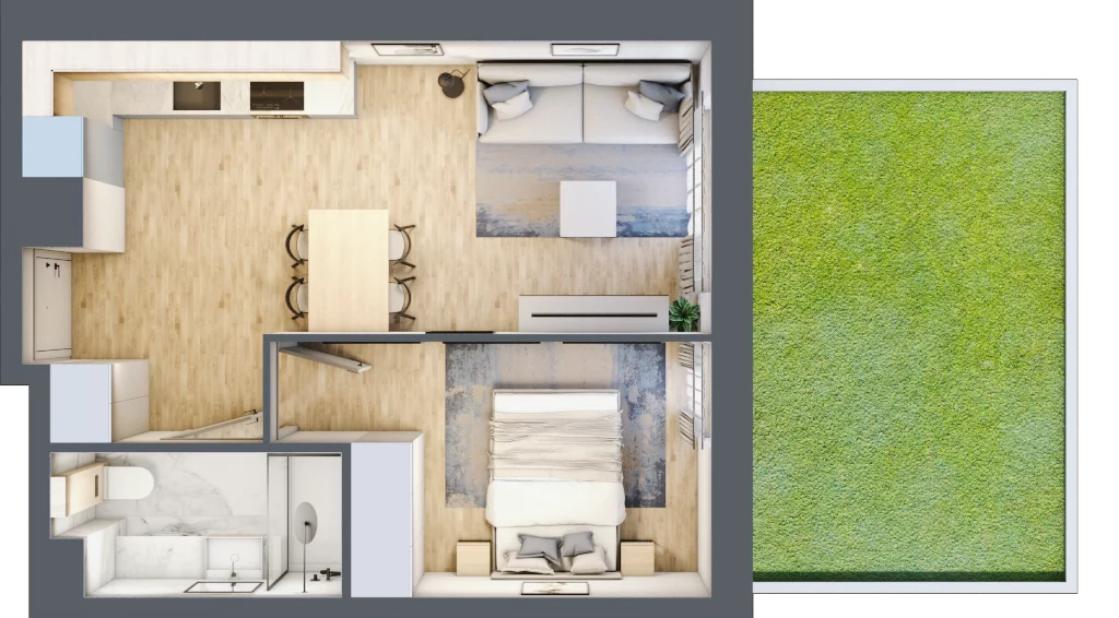 2 pokoje, mieszkanie 35,56 m², parter, oferta nr VIII/38, Nova Viva Garden 8, Warszawa, Białołęka, Brzeziny, ul. Włodkowica 11D