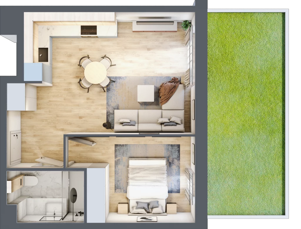 2 pokoje, mieszkanie 41,09 m², parter, oferta nr VIII/1, Nova Viva Garden 8, Warszawa, Białołęka, Brzeziny, ul. Włodkowica 11D
