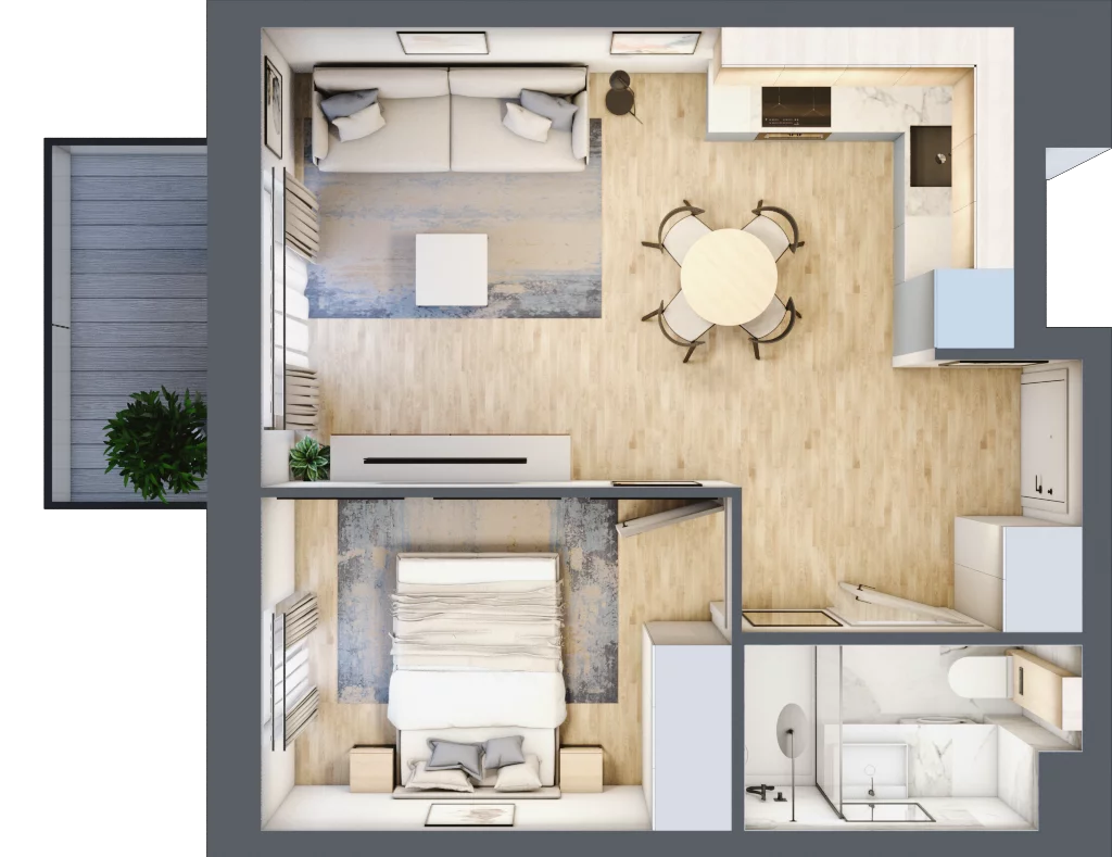 2 pokoje, mieszkanie 35,56 m², piętro 1, oferta nr VIII/79, Nova Viva Garden 8, Warszawa, Białołęka, Brzeziny, ul. Włodkowica 11D
