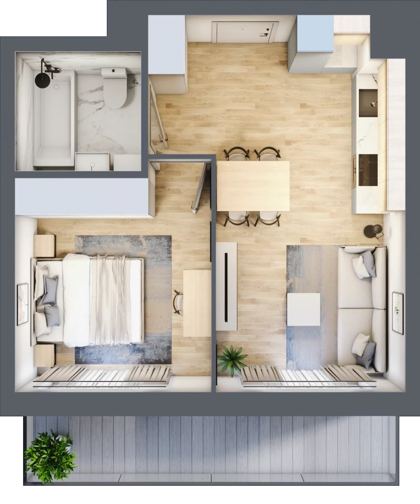 2 pokoje, mieszkanie 37,59 m², piętro 5, oferta nr VII/23, Metro Art 7, Warszawa, Praga Południe, Kamionek, ul. Chodakowska 36