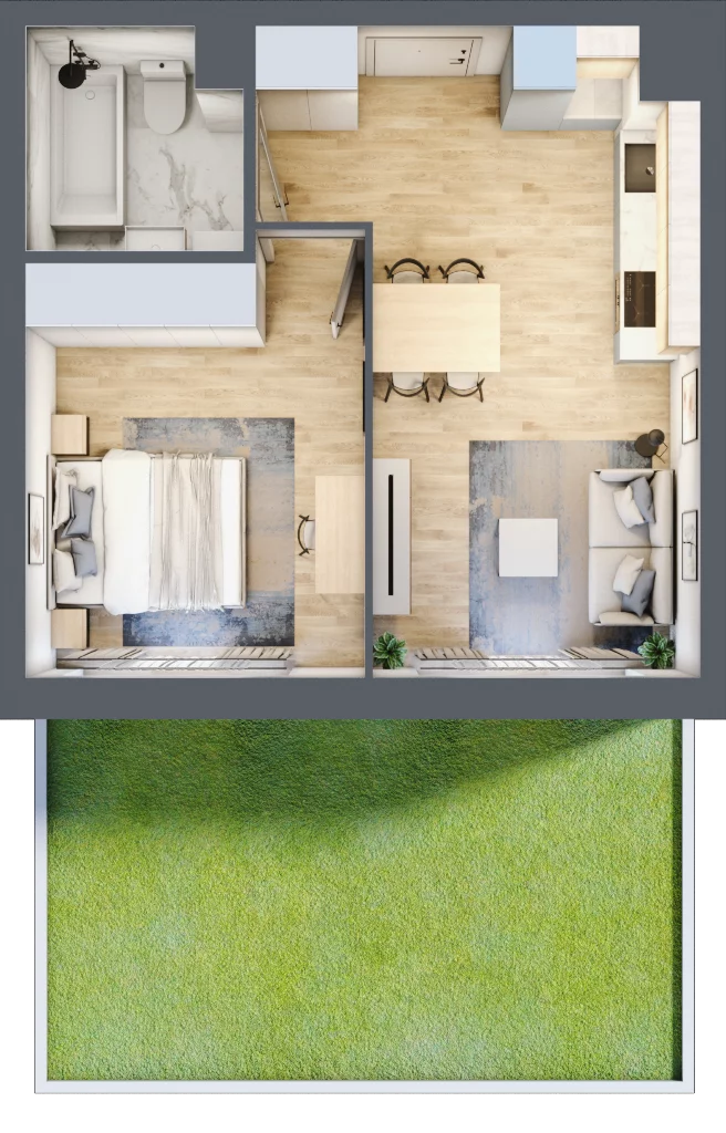 2 pokoje, mieszkanie 38,58 m², parter, oferta nr VII/3, Metro Art 7, Warszawa, Praga Południe, Kamionek, ul. Chodakowska 36
