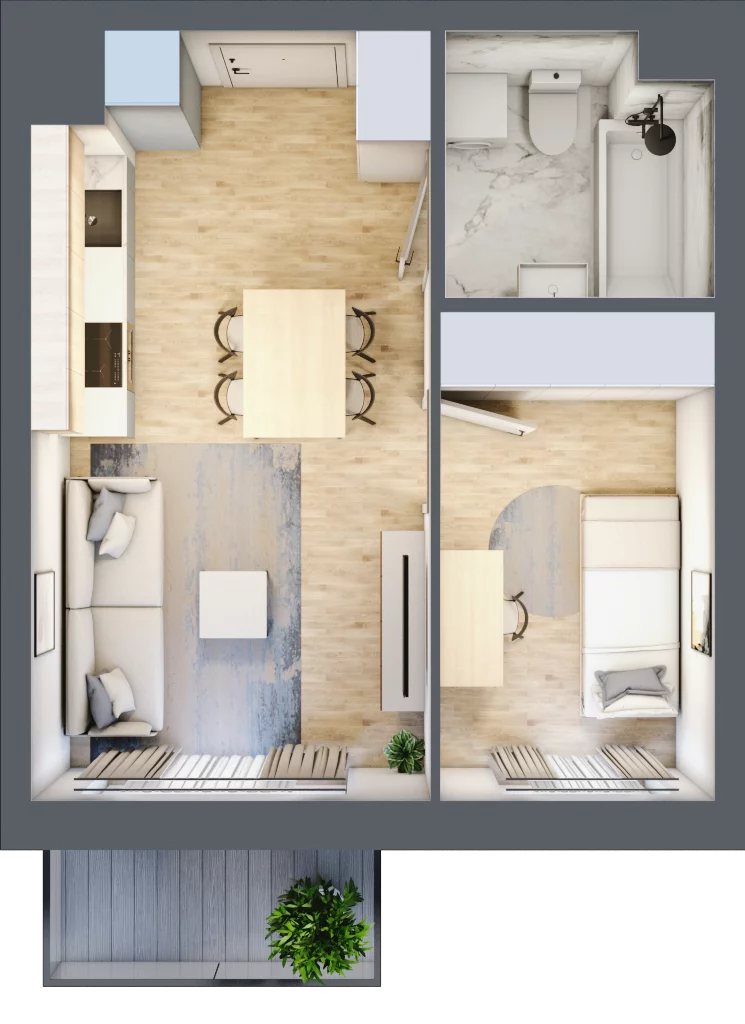 2 pokoje, mieszkanie 32,86 m², piętro 2, oferta nr VII/95, Metro Art 7, Warszawa, Praga Południe, Kamionek, ul. Chodakowska 36
