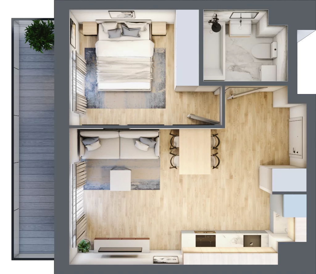 2 pokoje, mieszkanie 38,77 m², piętro 1, oferta nr VII/67, Metro Art 7, Warszawa, Praga Południe, Kamionek, ul. Chodakowska 36