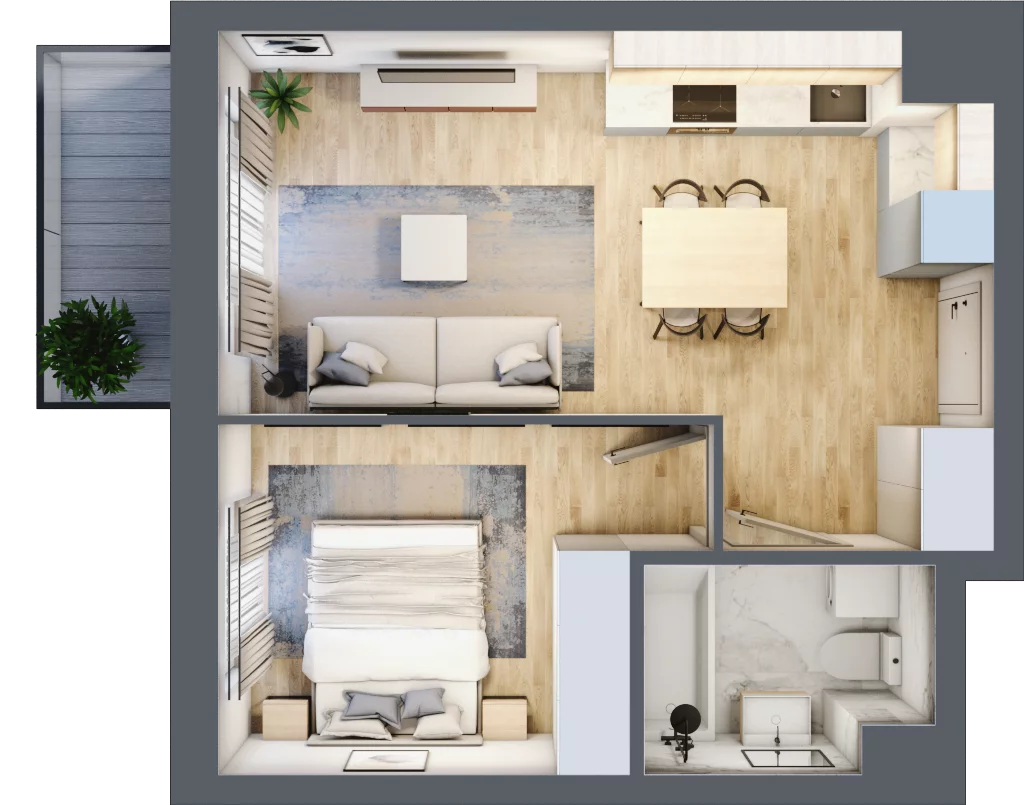 2 pokoje, mieszkanie 36,94 m², piętro 1, oferta nr VII/49, Metro Art 7, Warszawa, Praga Południe, Kamionek, ul. Chodakowska 36