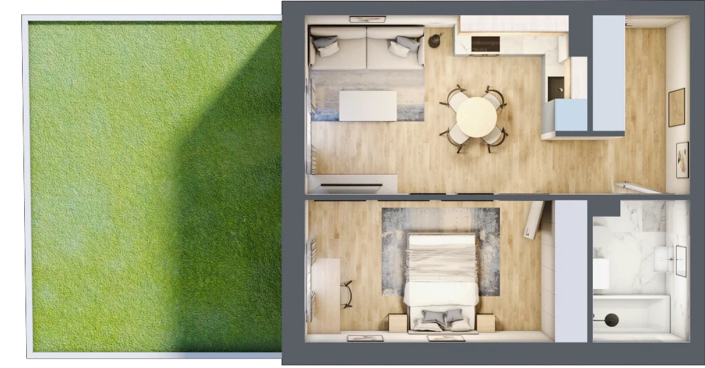 2 pokoje, mieszkanie 42,60 m², parter, oferta nr 10A.M1, Willa Magnolia, Siechnice, ul. Magnoliowa