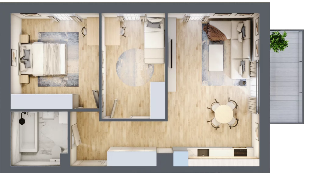3 pokoje, mieszkanie 60,27 m², piętro 1, oferta nr 11B.M5, Willa Magnolia, Siechnice, ul. Magnoliowa