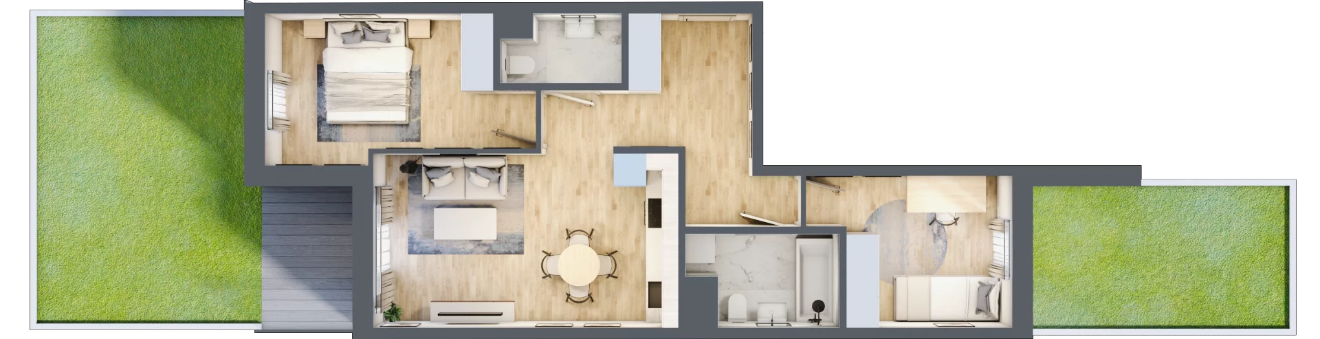 3 pokoje, mieszkanie 55,50 m², parter, oferta nr E_7, 3 Ogrody, Zamienie, ul. Anyżkowa
