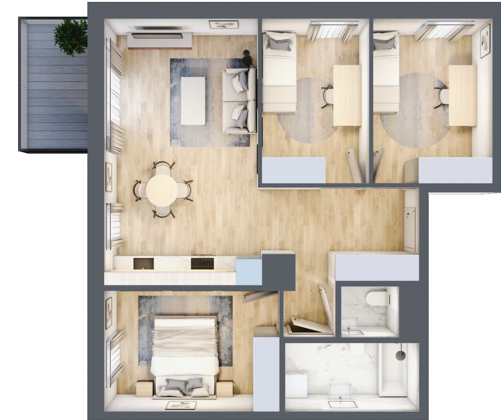 4 pokoje, mieszkanie 68,59 m², piętro 1, oferta nr E_10, 3 Ogrody, Zamienie, ul. Anyżkowa