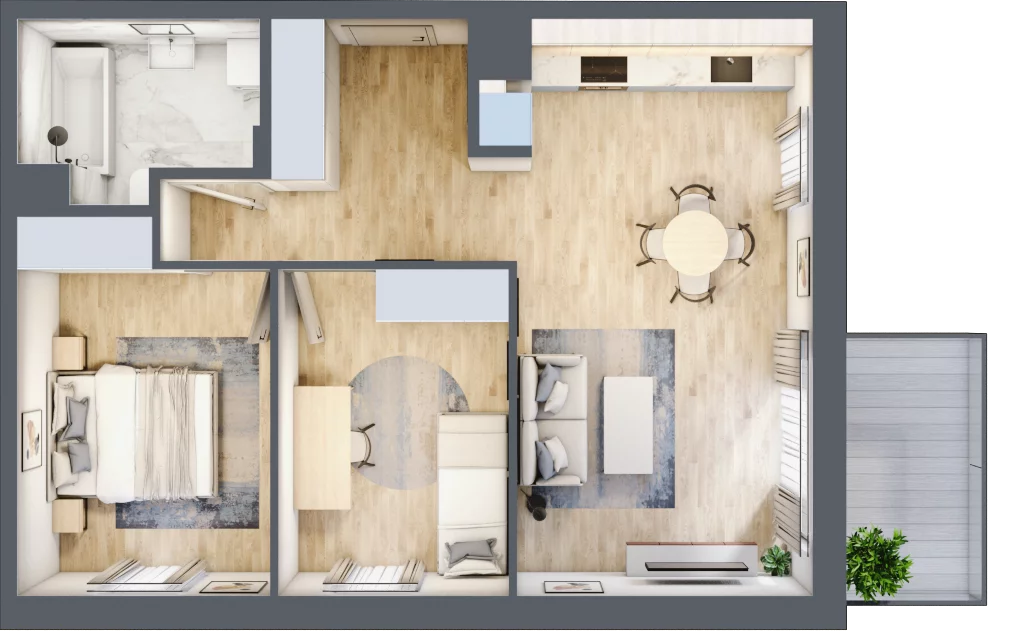 3 pokoje, mieszkanie 57,00 m², piętro 2, oferta nr E_19, 3 Ogrody, Zamienie, ul. Anyżkowa
