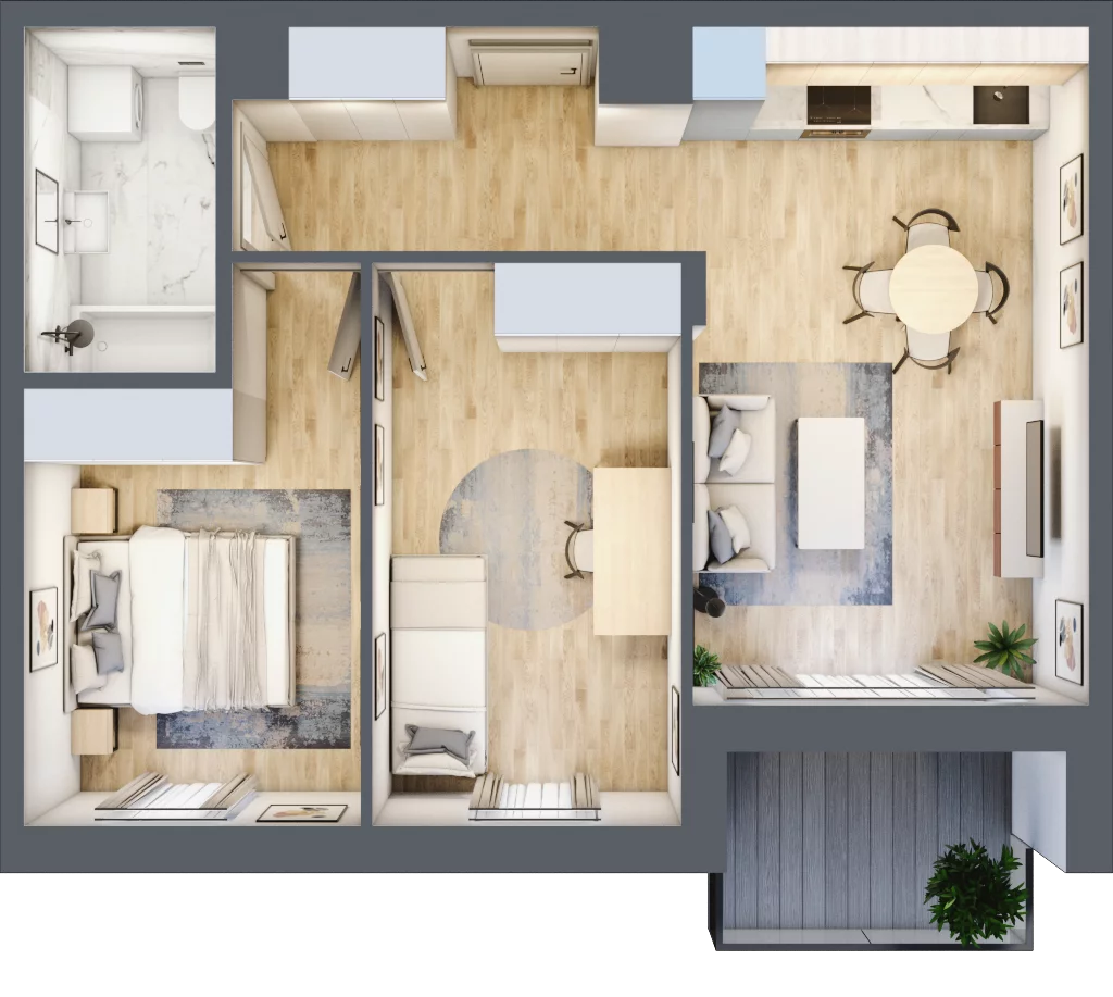 3 pokoje, mieszkanie 51,84 m², piętro 2, oferta nr E_21, 3 Ogrody, Zamienie, ul. Anyżkowa