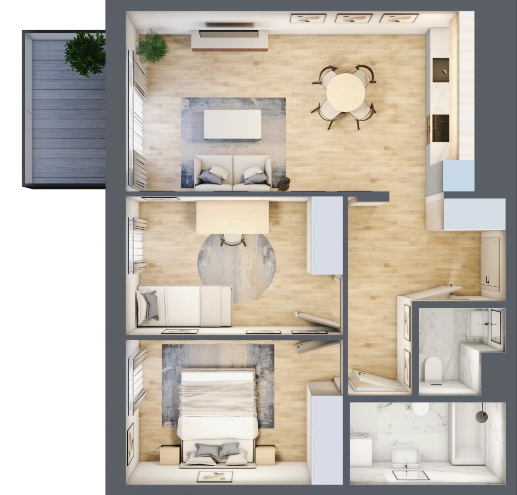 3 pokoje, mieszkanie 61,41 m², piętro 2, oferta nr E_24, 3 Ogrody, Zamienie, ul. Anyżkowa