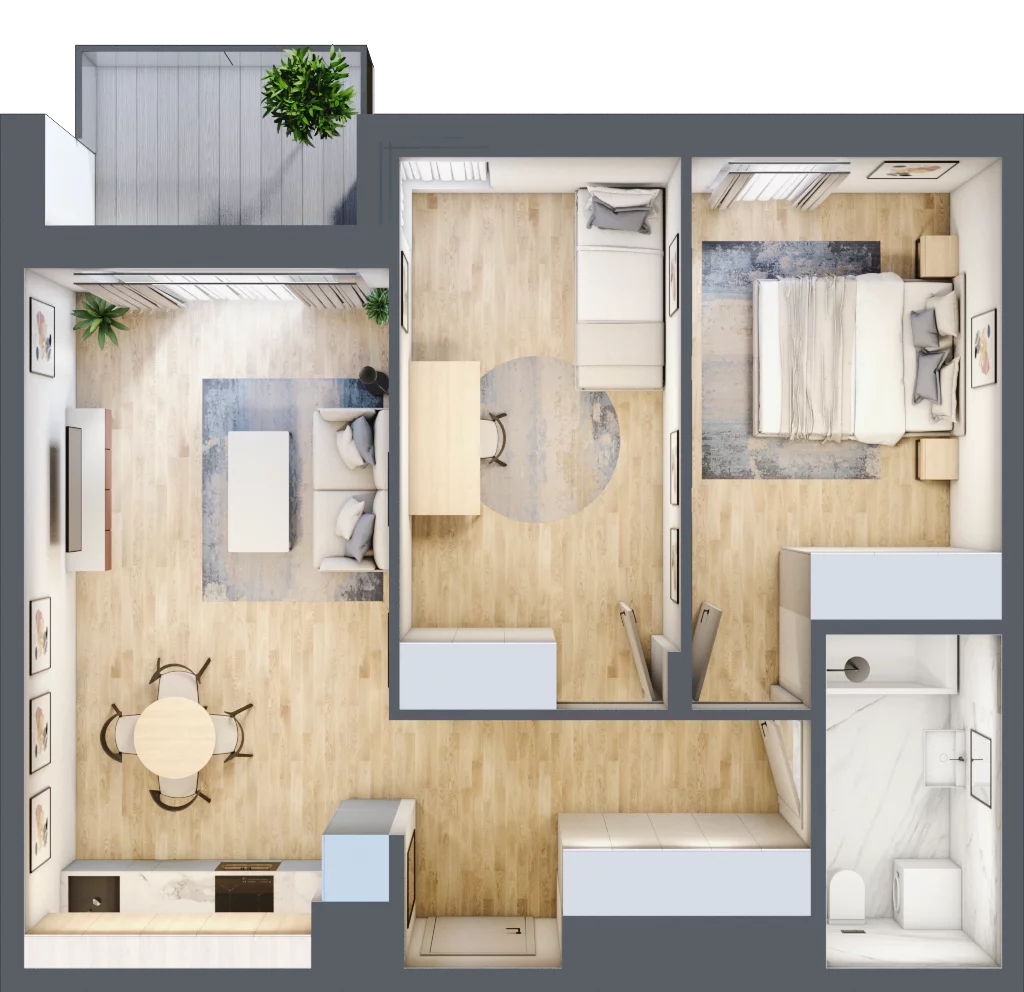 3 pokoje, mieszkanie 57,05 m², piętro 3, oferta nr E_25, 3 Ogrody, Zamienie, ul. Anyżkowa