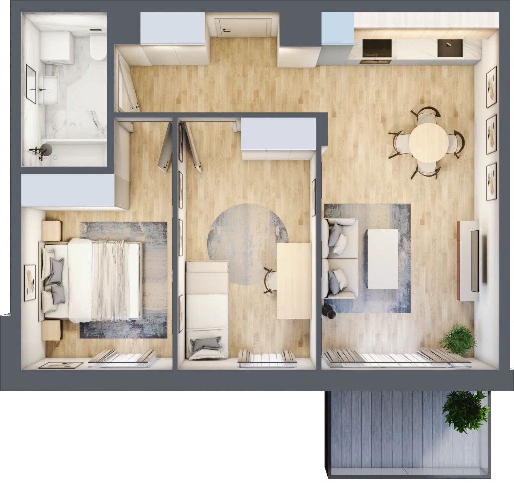 3 pokoje, mieszkanie 55,23 m², piętro 3, oferta nr E_28, 3 Ogrody, Zamienie, ul. Anyżkowa