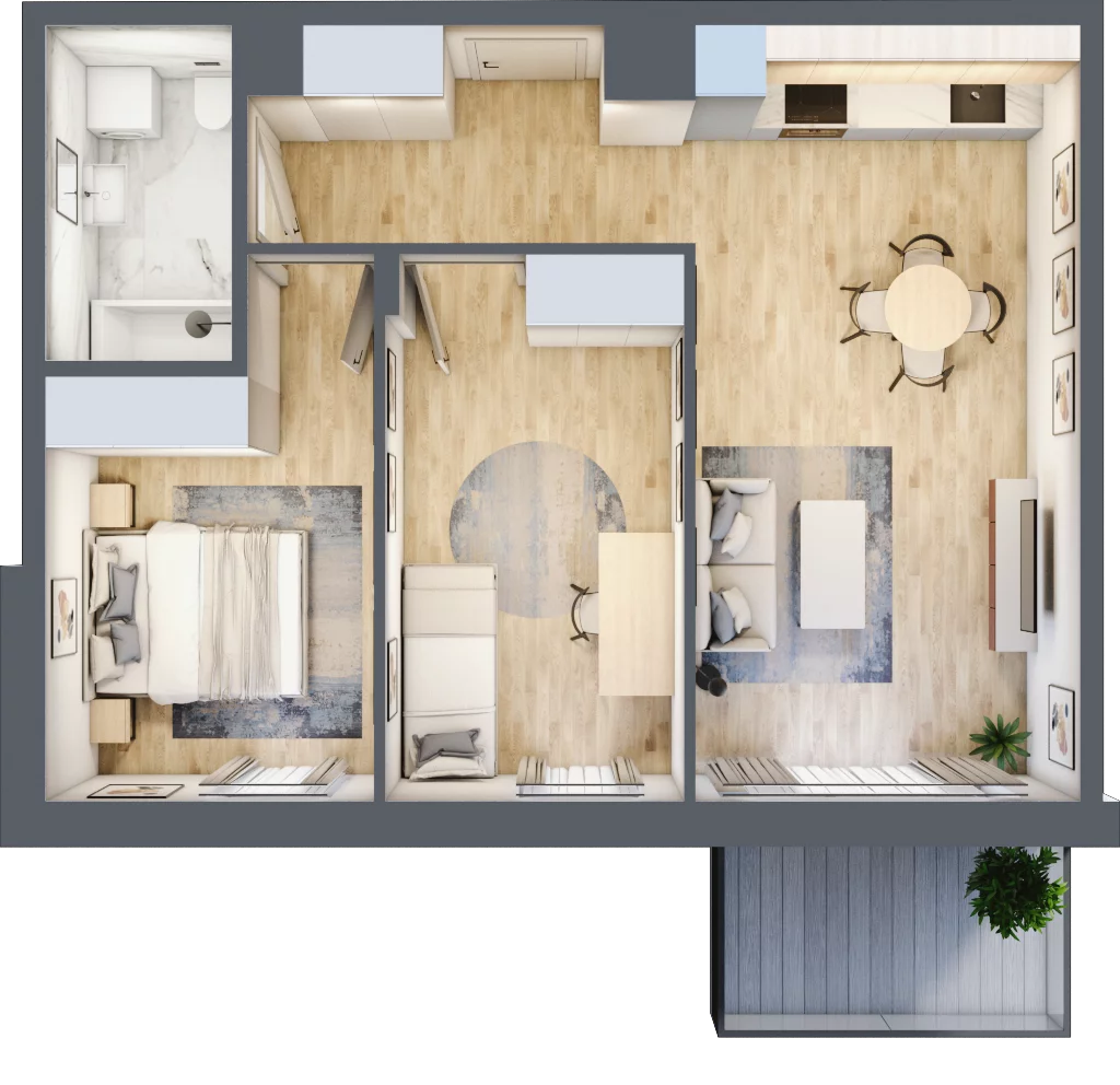 3 pokoje, mieszkanie 55,06 m², piętro 3, oferta nr E_30, 3 Ogrody, Zamienie, ul. Anyżkowa
