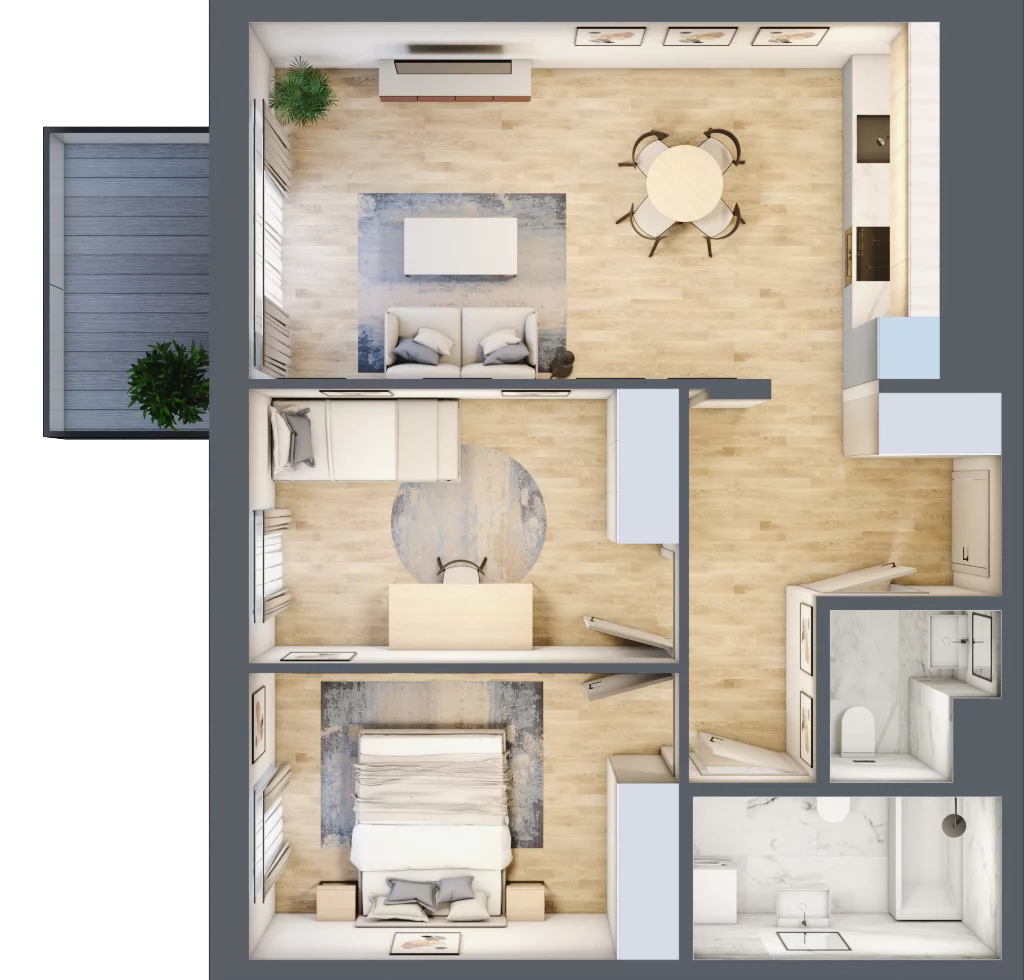 3 pokoje, mieszkanie 61,16 m², piętro 3, oferta nr E_32, 3 Ogrody, Zamienie, ul. Anyżkowa