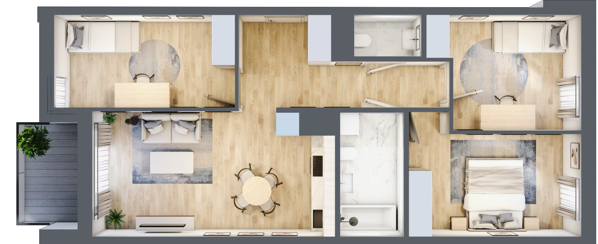 4 pokoje, mieszkanie 71,44 m², piętro 3, oferta nr E_44, 3 Ogrody, Zamienie, ul. Anyżkowa