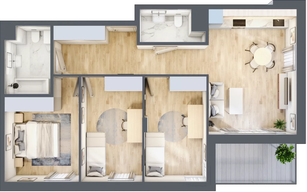 4 pokoje, mieszkanie 73,67 m², piętro 1, oferta nr E_51, 3 Ogrody, Zamienie, ul. Anyżkowa