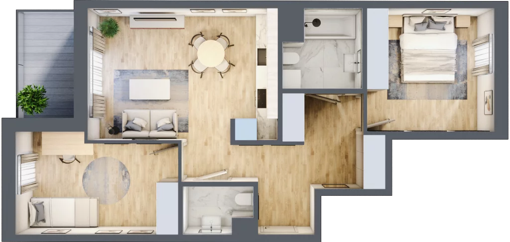 3 pokoje, mieszkanie 61,76 m², piętro 1, oferta nr E_52, 3 Ogrody, Zamienie, ul. Anyżkowa