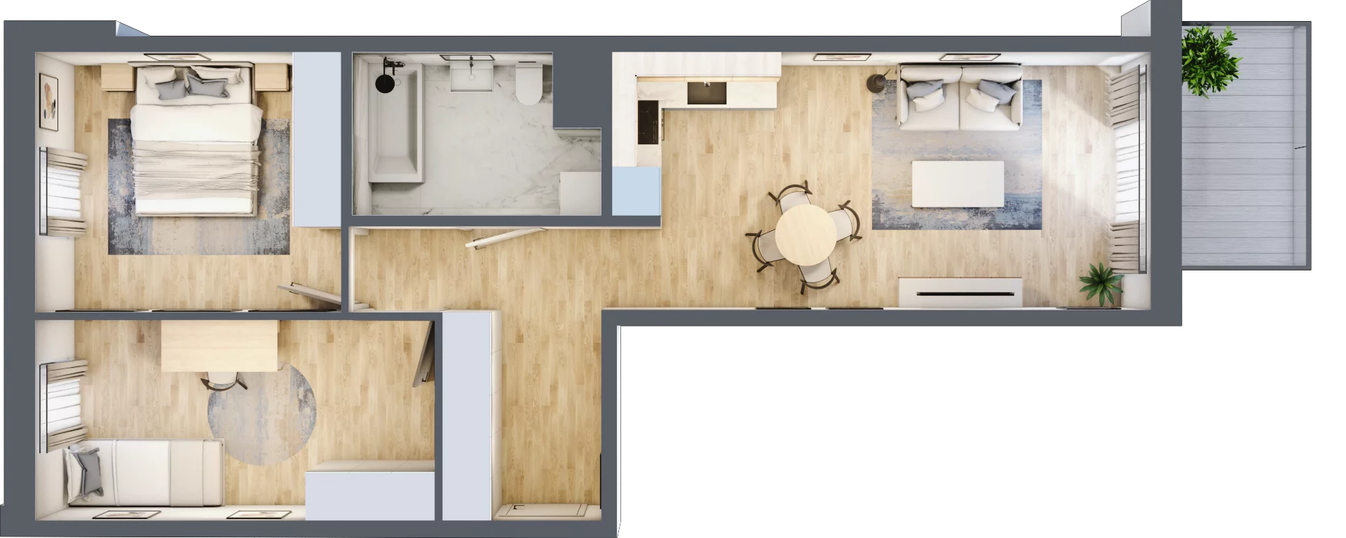 3 pokoje, mieszkanie 59,46 m², piętro 2, oferta nr E_53, 3 Ogrody, Zamienie, ul. Anyżkowa