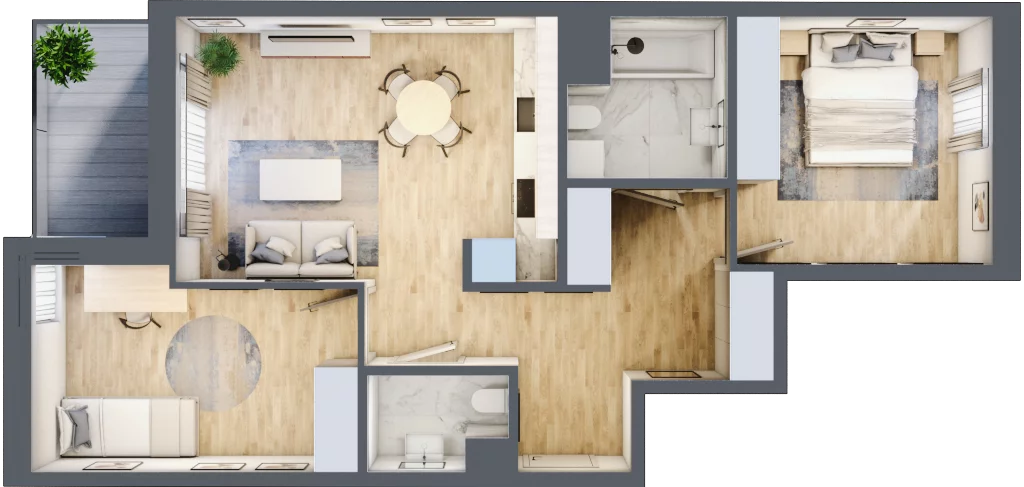 3 pokoje, mieszkanie 61,78 m², piętro 2, oferta nr E_56, 3 Ogrody, Zamienie, ul. Anyżkowa