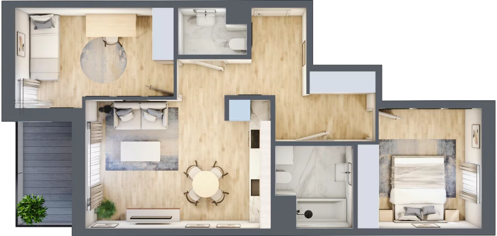 3 pokoje, mieszkanie 60,58 m², piętro 1, oferta nr E_64, 3 Ogrody, Zamienie, ul. Anyżkowa