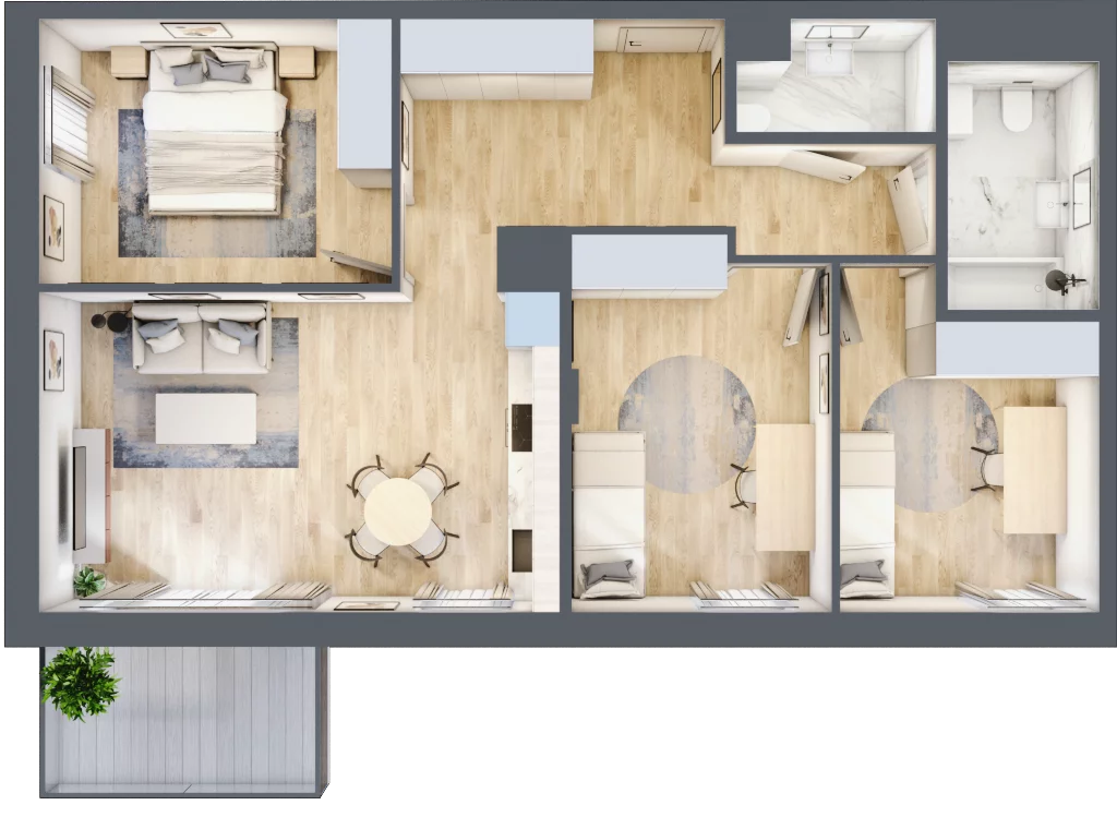 4 pokoje, mieszkanie 72,05 m², piętro 1, oferta nr E_65, 3 Ogrody, Zamienie, ul. Anyżkowa