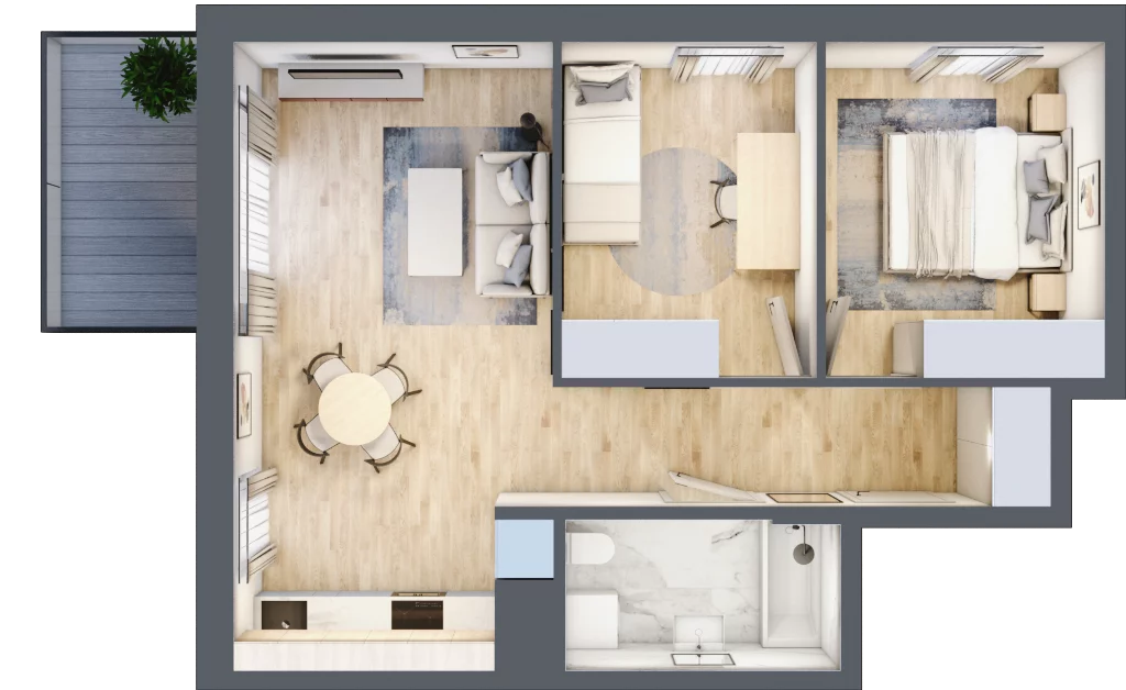 3 pokoje, mieszkanie 50,38 m², piętro 1, oferta nr E_66, 3 Ogrody, Zamienie, ul. Anyżkowa