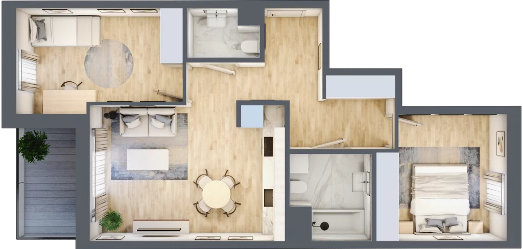 3 pokoje, mieszkanie 60,26 m², piętro 2, oferta nr E_67, 3 Ogrody, Zamienie, ul. Anyżkowa