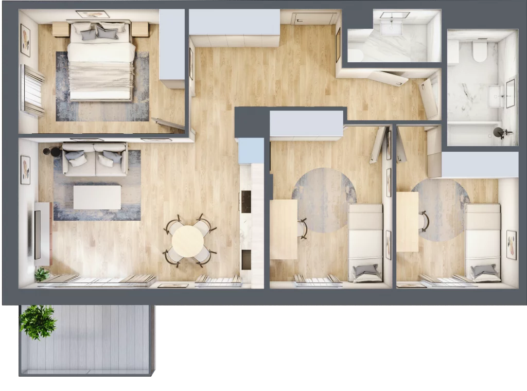 4 pokoje, mieszkanie 72,34 m², piętro 2, oferta nr E_68, 3 Ogrody, Zamienie, ul. Anyżkowa