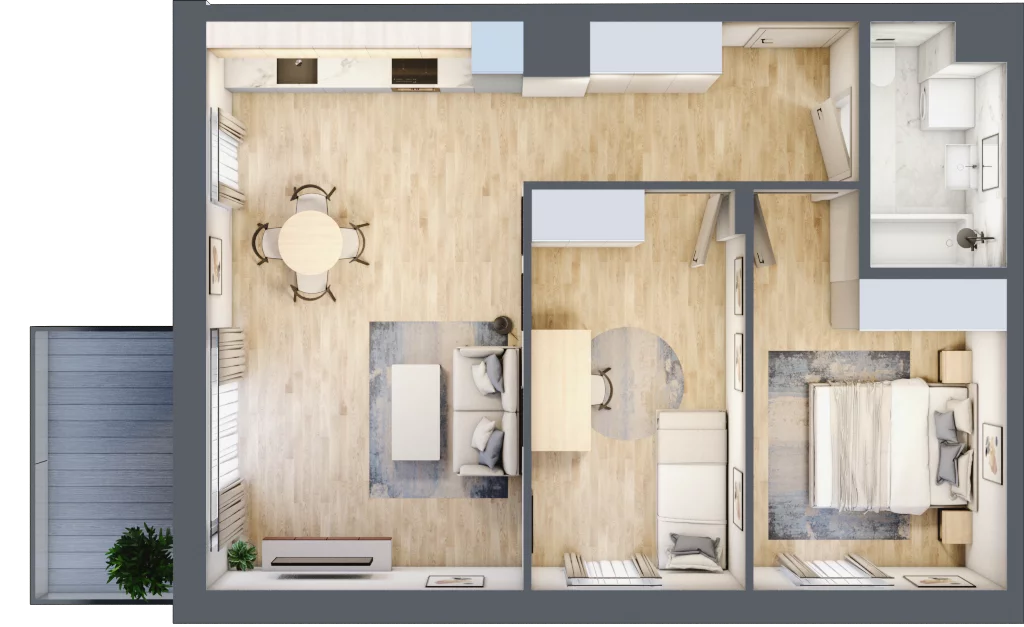 3 pokoje, mieszkanie 58,30 m², piętro 1, oferta nr F_18, 3 Ogrody, Zamienie, ul. Anyżkowa
