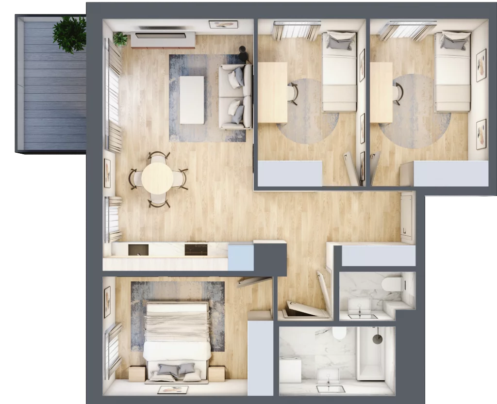 4 pokoje, mieszkanie 65,98 m², piętro 2, oferta nr F_23, 3 Ogrody, Zamienie, ul. Anyżkowa