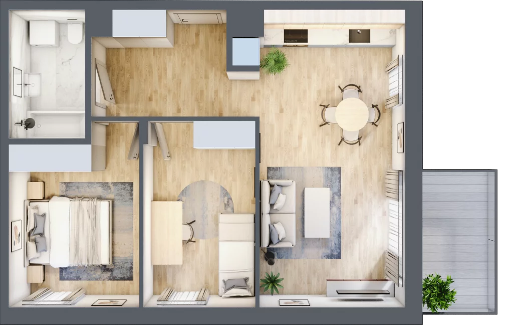 3 pokoje, mieszkanie 54,64 m², piętro 2, oferta nr F_24, 3 Ogrody, Zamienie, ul. Anyżkowa