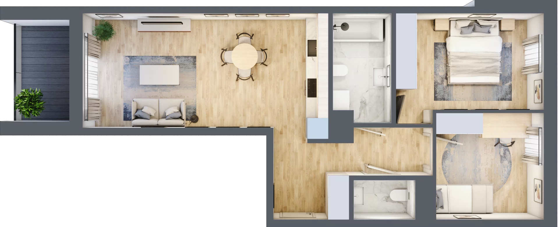3 pokoje, mieszkanie 60,71 m², piętro 2, oferta nr G_14, 3 Ogrody, Zamienie, ul. Anyżkowa