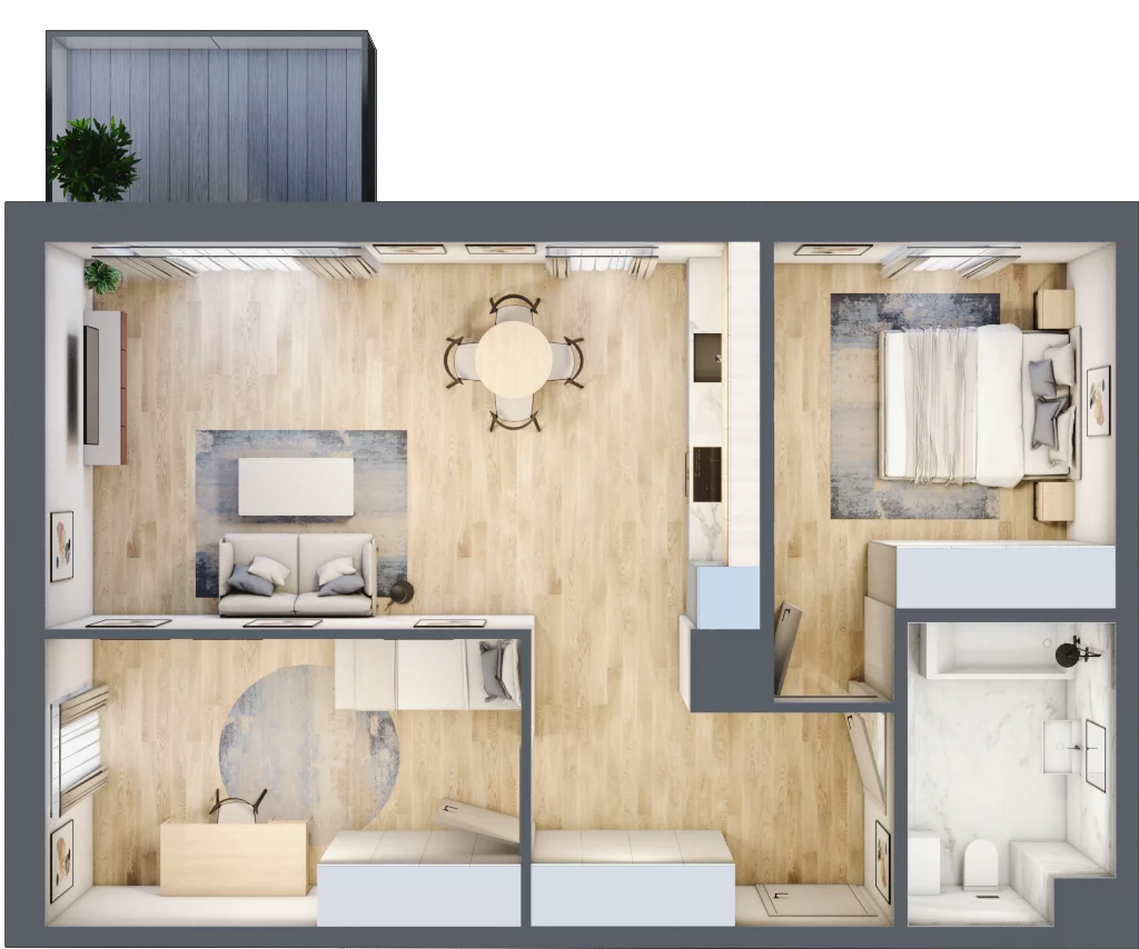 3 pokoje, mieszkanie 64,71 m², piętro 1, oferta nr G_28, 3 Ogrody, Zamienie, ul. Anyżkowa