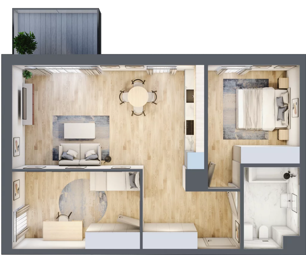 3 pokoje, mieszkanie 64,60 m², piętro 2, oferta nr G_33, 3 Ogrody, Zamienie, ul. Anyżkowa