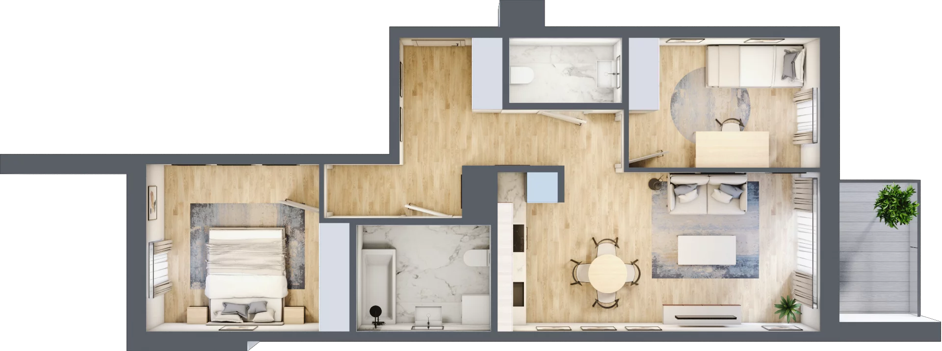 3 pokoje, mieszkanie 60,53 m², piętro 3, oferta nr G_34, 3 Ogrody, Zamienie, ul. Anyżkowa