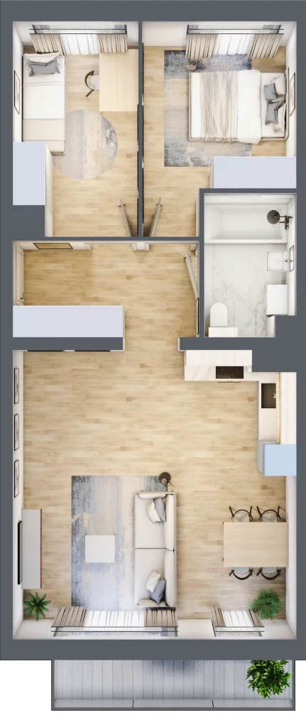 3 pokoje, mieszkanie 59,93 m², piętro 1, oferta nr RD2/B/11, Rędzińska, Wrocław, Maślice, ul. Rędzińska