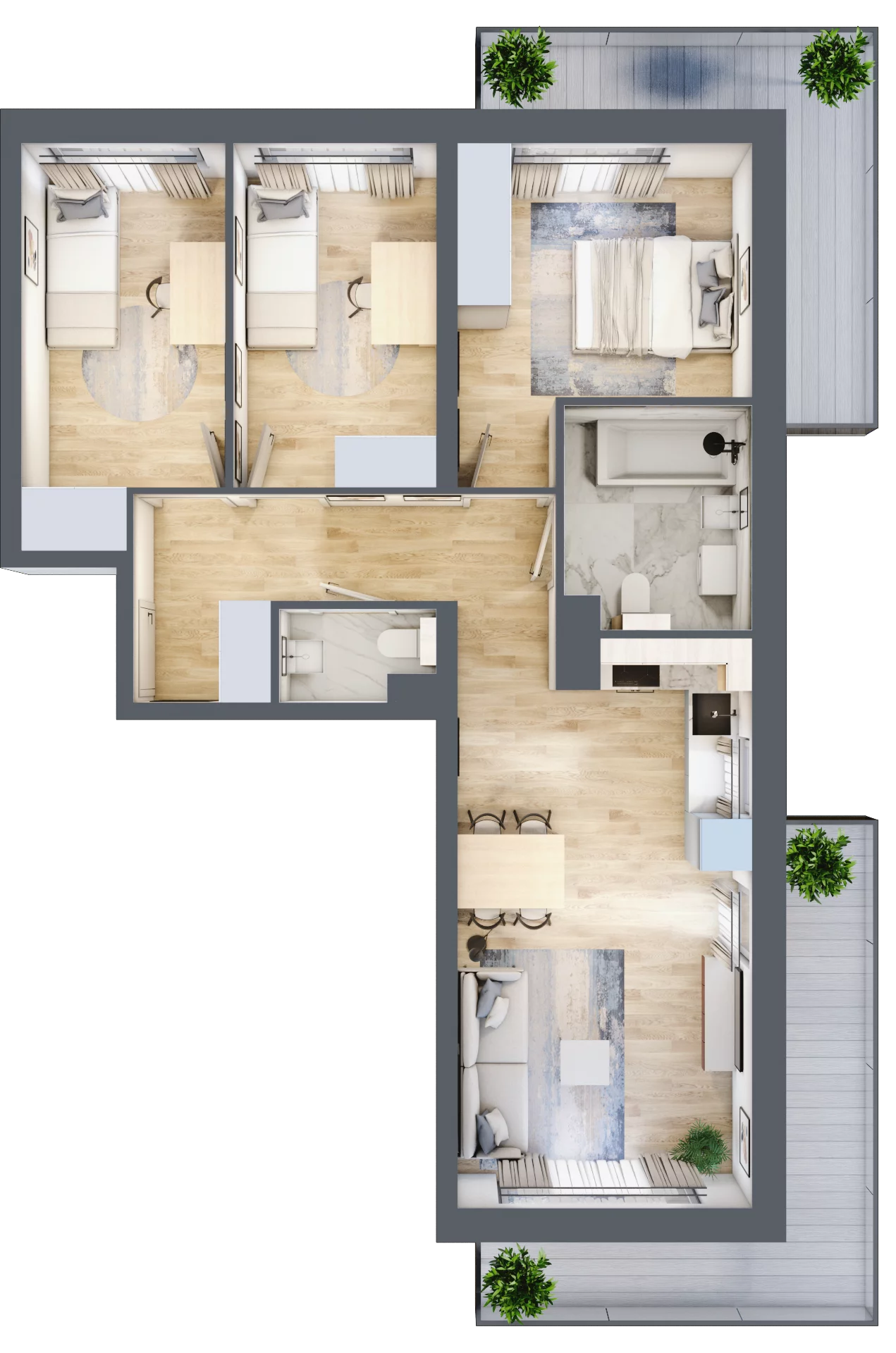 4 pokoje, mieszkanie 68,51 m², piętro 1, oferta nr RD2/D/11, Rędzińska, Wrocław, Maślice, ul. Rędzińska