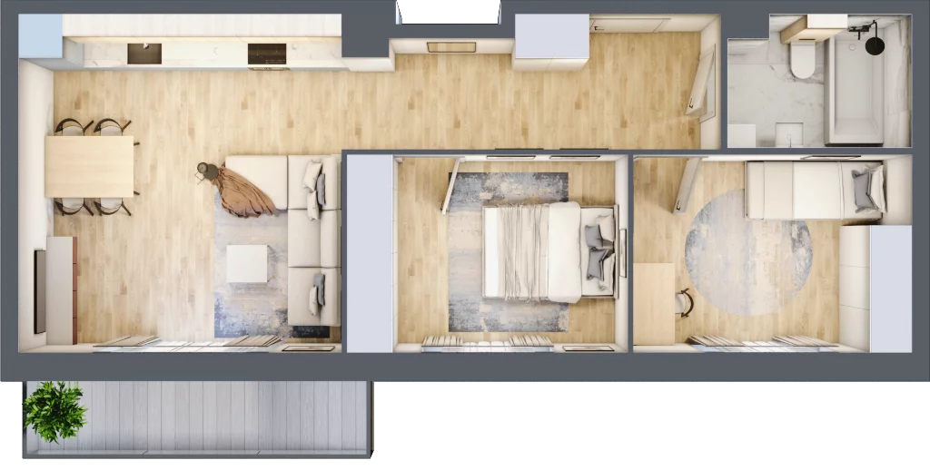 3 pokoje, mieszkanie 54,74 m², piętro 1, oferta nr RD1/E/12, Rędzińska, Wrocław, Maślice, ul. Rędzińska