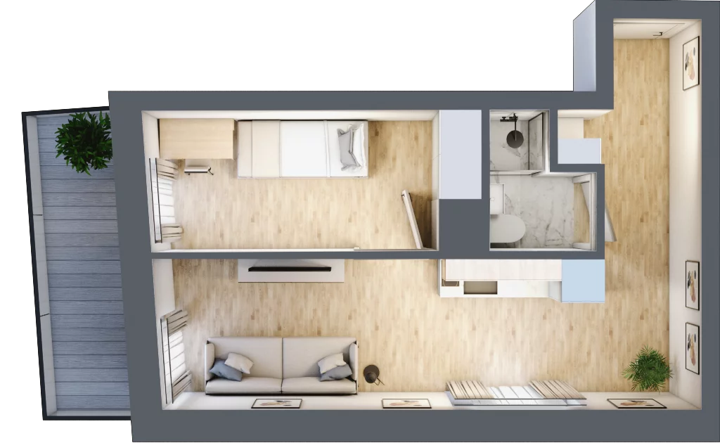 2 pokoje, apartament 31,94 m², piętro 1, oferta nr 2.B.11, Żegiestowska, Wrocław, Gaj, Krzyki, ul. Żegiestowska 3
