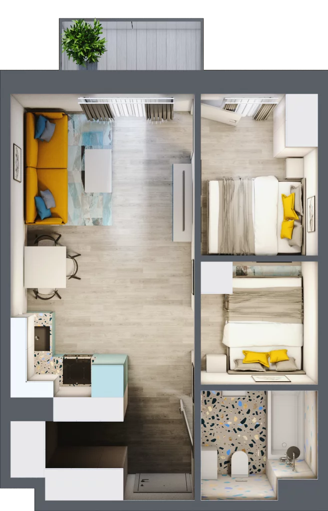 3 pokoje, mieszkanie 41,26 m², piętro 1, oferta nr 9, Gościniec 15, Warszawa, Wesoła, ul. Gościniec 15