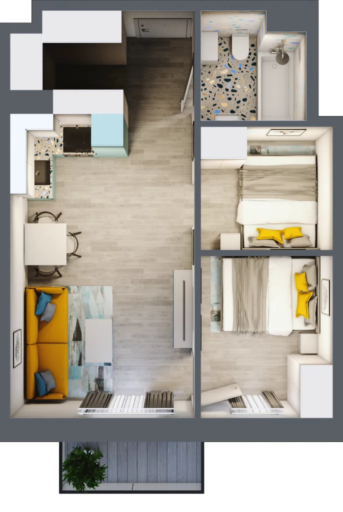3 pokoje, mieszkanie 43,03 m², piętro 2, oferta nr 18, Gościniec 15, Warszawa, Wesoła, ul. Gościniec 15