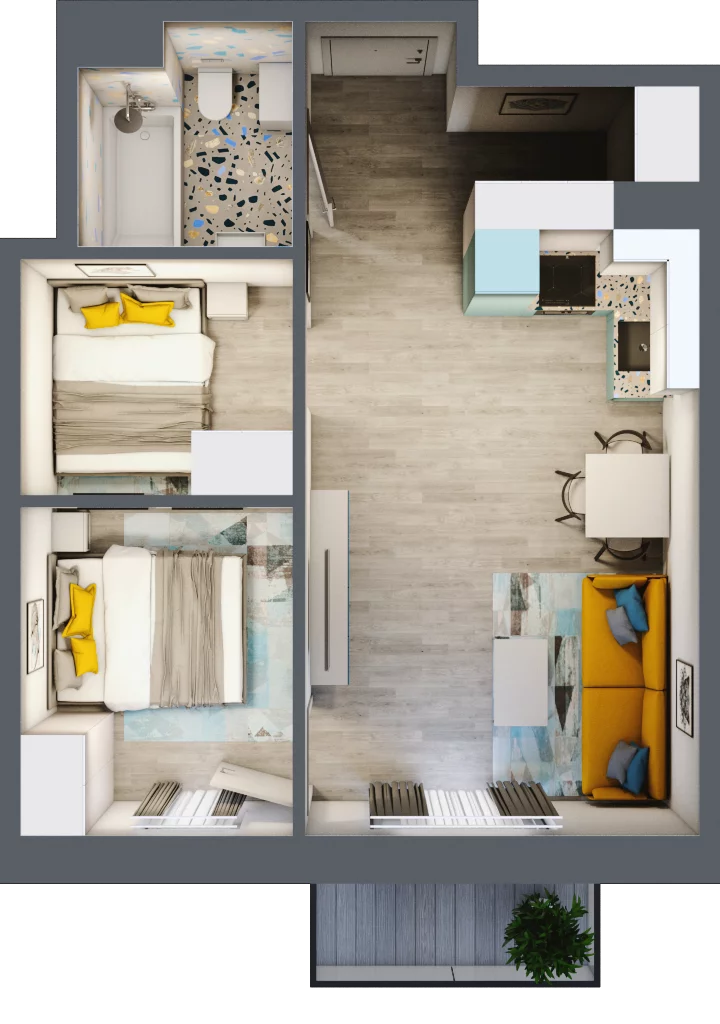 3 pokoje, mieszkanie 43,86 m², piętro 1, oferta nr 15, Gościniec 15, Warszawa, Wesoła, ul. Gościniec 15