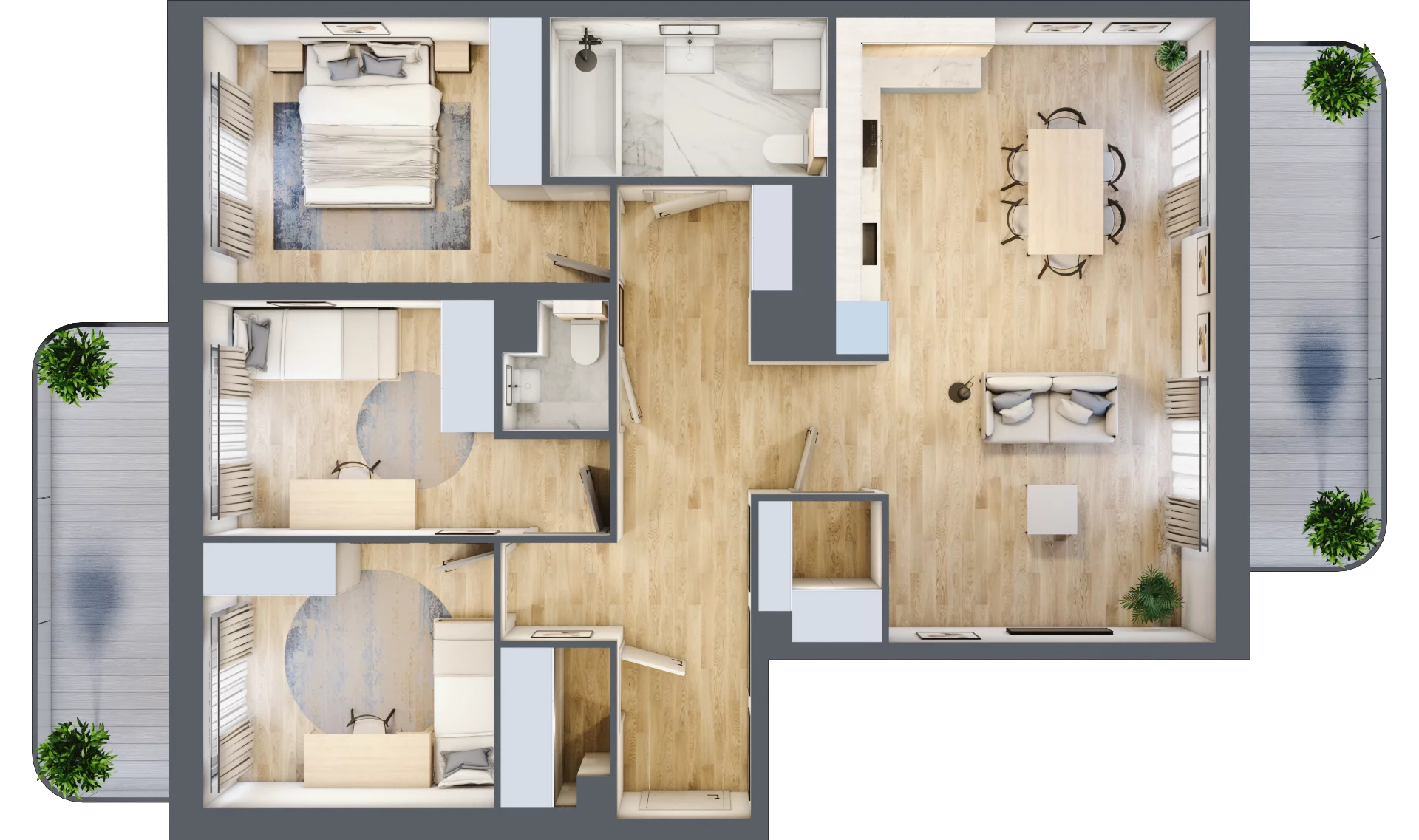 4 pokoje, apartament 88,05 m², piętro 1, oferta nr M17, Art Deco Mokotów, Warszawa, Mokotów, Stegny, ul. Białej Koniczyny
