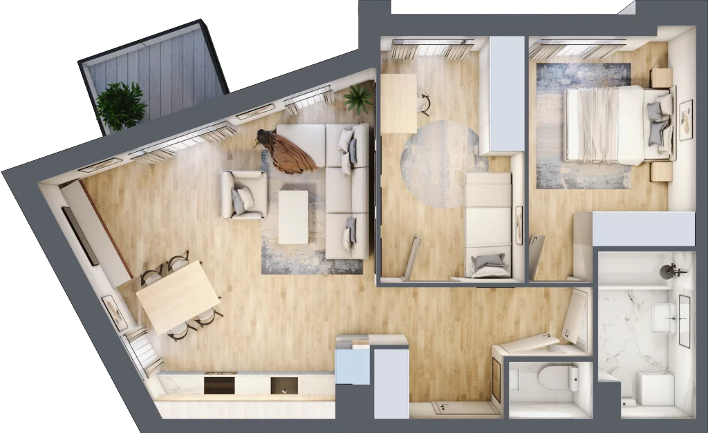 3 pokoje, mieszkanie 60,28 m², piętro 1, oferta nr M05, Legnicka Ursus, Warszawa, Ursus, Skorosze, ul. Legnicka