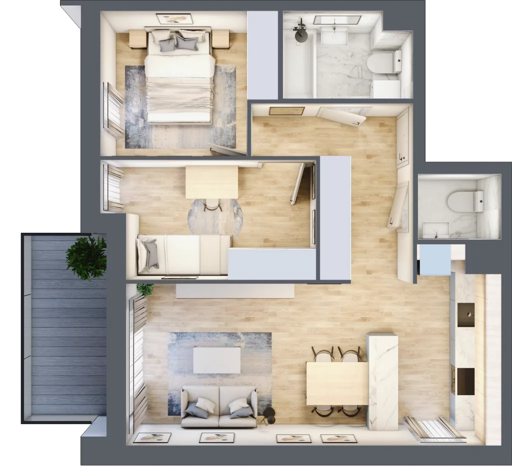 3 pokoje, mieszkanie 55,53 m², piętro 1, oferta nr M07, Legnicka Ursus, Warszawa, Ursus, Skorosze, ul. Legnicka