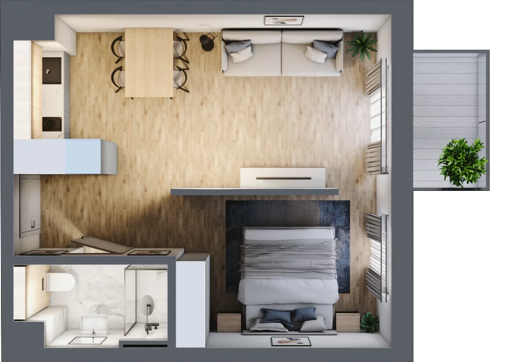 2 pokoje, mieszkanie 36,56 m², piętro 1, oferta nr L110, Bel Mare Home, Międzyzdroje, ul. Nowomyśliwska